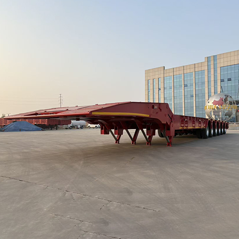Export to South American Countries 6 Axle Foldable Gooseneck Truck Trailer Low Boy Semi Trailer