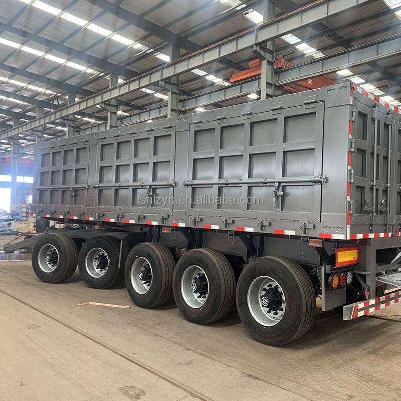 Hualu Heavy-Duty Draw Bar Side Dump Semi Trailer 60+Tons–Battle-Tested . Custom Specs, New in-Stock Currently in Kazakhstan