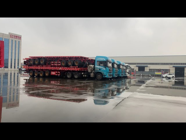 Hualu flatbed semi-trailer departs