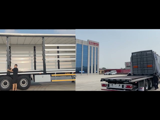 Hualu b-double curtain side trailer